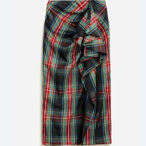 J. Crew Plaid Midi Skirt - Red and Blue